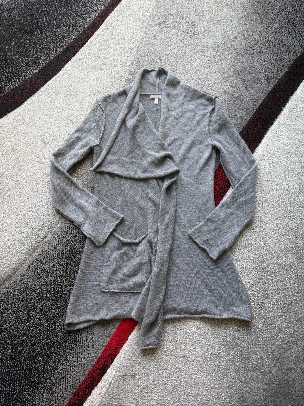 Nordstrom Gray Cashmere Open Front Cardigan